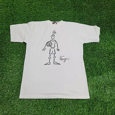 Buy Vintage 1997 Thiny Stickman Volleyball Line Art Shirt Womens M 19x26 White Black • 27.19£