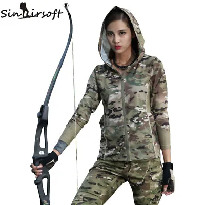 Buy Women Tactical T-Shirt Army Military Combat Shirt Casual Camo Hoodie Hiking Tops • 34.79£