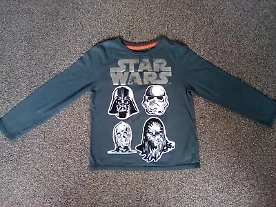 Buy Star Wars, Boys Age 4-5 Years, Grey Long Sleeved T-shirt • 3.99£