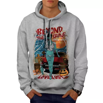 Buy Wellcoda Beyond The Grave Zombie Mens Hoodie, Love Casual Hooded Sweatshirt • 26.99£