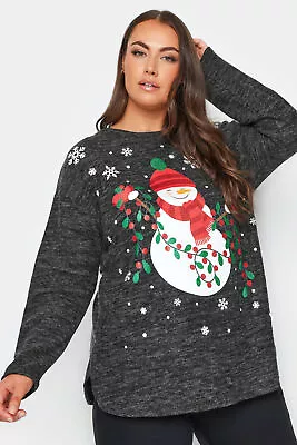 Buy Yours Curve Women's Plus Size Snowman Print Christmas Jumper • 10.99£