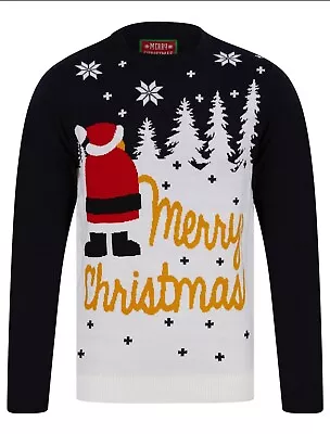 Buy Mens Christmas Jumper Funny Novelty Xmas Pullover Sweater Knitted Santa Reindeer • 14.99£