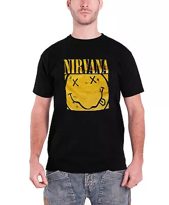 Buy Nirvana T Shirt Smiley Face Band Logo Boxed  New Official Mens Black • 18.95£