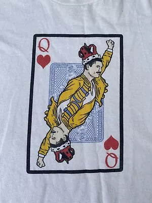 Buy QUEEN Freddie Mercury Queen Of Hearts Playing Card T-shirt Gildan 3XL ❤️ 👑 • 8£