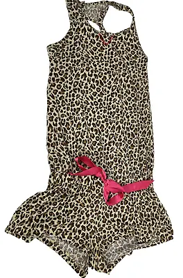 Buy Sleep & Co Romper Shorts Cami Pajamas Leopard Animal Print Size Small • 4£