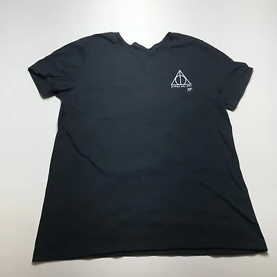 Buy Harry Potter Deathly Hallows Print T-Shirt Womens Size Medium Short Sleeve Black • 12.20£