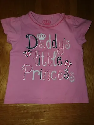 Buy TU Pink Short Sleeve 'Daddy's Little Princess' T-shirt 100% Cotton - 9-12 Months • 2.99£