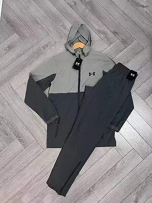 Buy Mens Under Armour Hybrid Fitted Hooded Jacket Grey With The Speed Pant Large • 99.99£