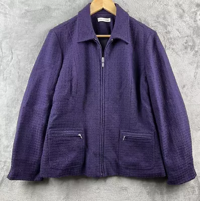 Buy Coldwater Creek Jacket Womens 16 Purple Tweed Pockets Lined Blazer • 18.89£