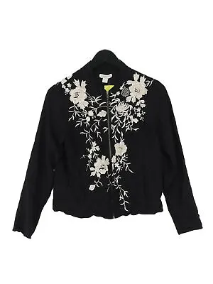 Buy Monsoon Women's Jacket UK 10 Black Floral Viscose With Polyester Bomber Jacket • 16.50£