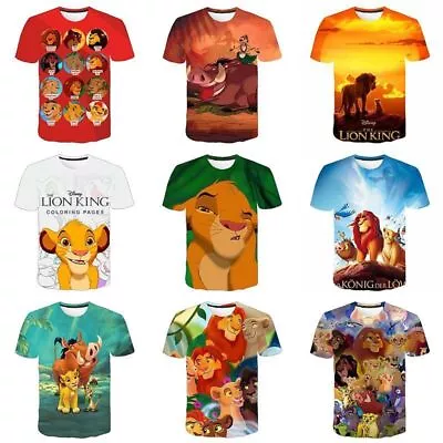 Buy Kids Boys Girl The Lion King Cartoon Casual Short Sleeve T-Shirt Tee Top Gift UK • 6.98£