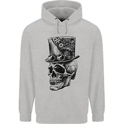 Buy Steampunk Skull With Top Hat Mens 80% Cotton Hoodie • 24.99£