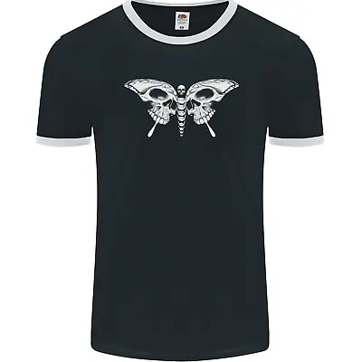 Buy Moth Skull Halloween Mens Ringer T-Shirt FotL • 9.99£