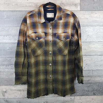 Buy Free People Anneli Shirt Jacket Shacket Small Tobacco Green Check Plaid We The • 27.99£