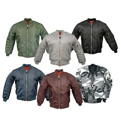 Buy Bomber Jacket Military Air Force MA1 Flight Padded Winter Security Quilted Coat • 42.74£