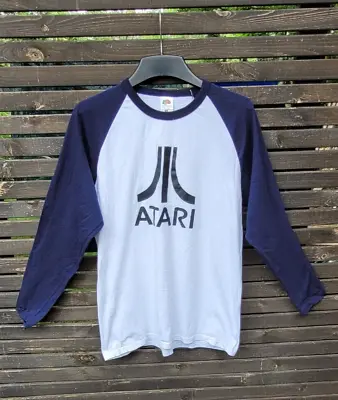 Buy ATARI Long Sleeve Baseball T-Shirt Retro Games Console Space Invaders Large • 2.99£