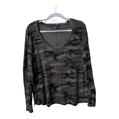 Buy Social Standard By Sanctuary Women Camo Green Scoop Neck Long Sleeve T-Shirt XXL • 8.68£