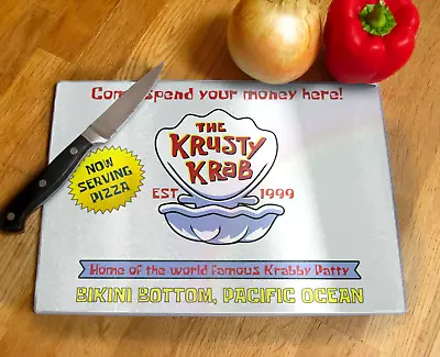 Buy The Krusty Krab Restaurant Tempered Glass Chopping Board SpongeBob SquarePants • 18.99£