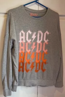 Buy AC/DC Jumper Rock Band Merch Sweatshirt ACDC Logo Sweater Ladies Size 12 • 14.50£
