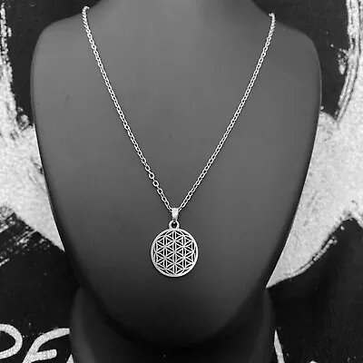 Buy Unisex Trendy Silver Flower Of Life Pendant Necklace Link Chain Jewellery Gift  • 3.99£