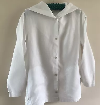 Buy White Linen Marks And Spencer Jacket Size 12 • 6£