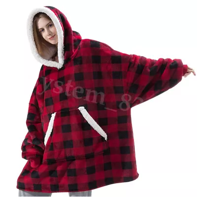 Buy Oversized Hoodie Blanket Big Hooded Ultra Plush Sherpa Giant Sweatshirt Blanket • 14.28£