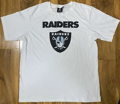 Buy Mens Nfl Team Apparel Raiders Amercan Football T Shirt Big Badge Print Xxl • 5.99£