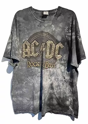 Buy Vintage AC/DC Rock Or Bust 2015 Grey Tie Dye Tour Tshirt Gildan Size XXL  Band • 55£