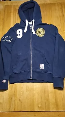 Buy Leeds Rugby League Hooded Jacket By Superdry Size Large VGC Blue Rare  • 30£