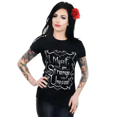Buy Too Fast Strange And Unusual Black Graphic T-Shirt Womens Alternative Clothing • 25.26£