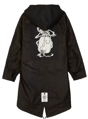 Buy Art Comes First X Fred Perry Black Parka Coat Jacket Mod Indie Skate Small BNWT • 299.99£