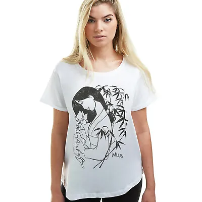 Buy Official Disney Ladies Fashion T-shirt Mulan White S - Xl • 9.99£