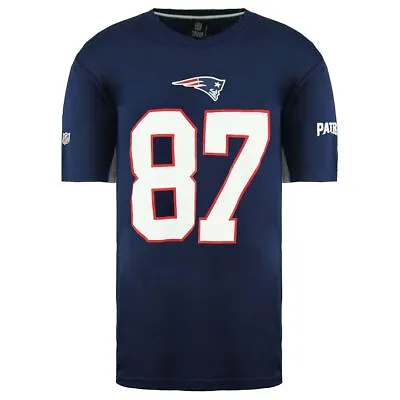 Buy Fanatics NFL New England Patriots 87 Short Sleeve Navy Blue Mens T-Shirt 264157 • 15.49£