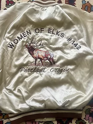 Buy Vintage 1970s King Louie Satin Jacket Womens M Portland Oregon Elks Club • 48.21£