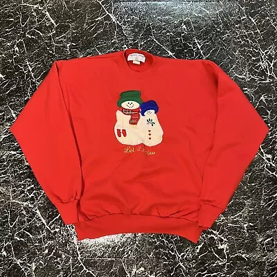 Buy Vintage Christmas Let It Snow Sweater Size XL Made In USA  • 9.60£