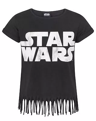 Buy Star Wars Logo Black Girl's Fringe Top • 10.99£