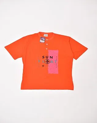 Buy SCORPIO Mens Graphic T-Shirt Top IT 52 Large Orange Cotton EJ15 • 9.04£