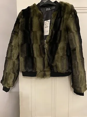 Buy Ladies Zara Faux Fur Jacket Size M • 49.99£
