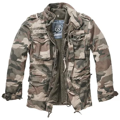 Buy Brandit M-65 Giant Jacket Tactical Mens Warm Field Parka Light Woodland Camo • 124.95£