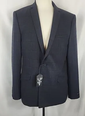 Buy BNWT Men's Heart And Dagger Navy Wool Blend Tweed Blazer Jacket Size 44R • 30£