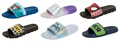 Buy Kids Character Sliders Boys Girls Disney Marvel Summer Flip Flops Sandals Size • 11.95£