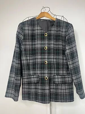 Buy Hammels Ladies Check Jacket, Size 14, Wool Blend, Black/green Mix, VGC • 13£