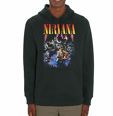 Buy Official Nirvana Live Stage Set Adults Unisex Black Hoodie • 28.99£