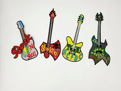 Buy MUSIC GUITAR Embroidered Iron On Sew On Patch Rock N Roll • 2.20£