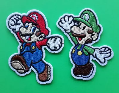 Buy SUPER MARIO BROTHERS LUIGI GAME MOVIE IRON OR SEW ON EMBROIDERED PATCHES X 2 • 5.49£