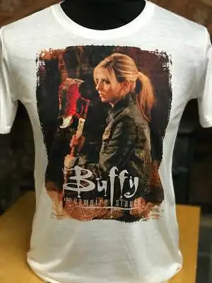 Buy Buffy T-shirt - Mens & Women's Sizes S-XXL - Sarah Michelle Gellar Scythe Retro • 15.99£