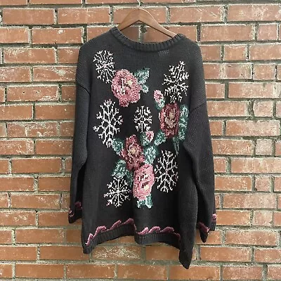 Buy Vtg White Stag Knitted Sweater  Womens Medium Black • 25.99£