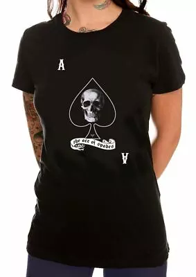 Buy Ace Of Spades Skull Women's T-Shirt - Goth Biker Emo • 12.95£