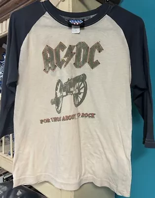 Buy VINTAGE   Junk Food 2003 ACDC  Tee Shirt ABOUT TO ROCK   Youth XL  3/4 Sleeve • 17.37£