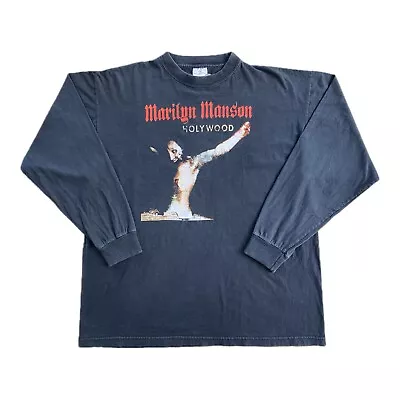Buy *RARE* 2000 Marilyn Manson Holywood Promo Long Sleeve Vintage T-Shirt Size XL • 95£